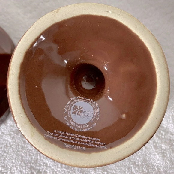 Houston Harvest Hershey Brown Ceramic Sundae Dishes x2 - Picture 10 of 13